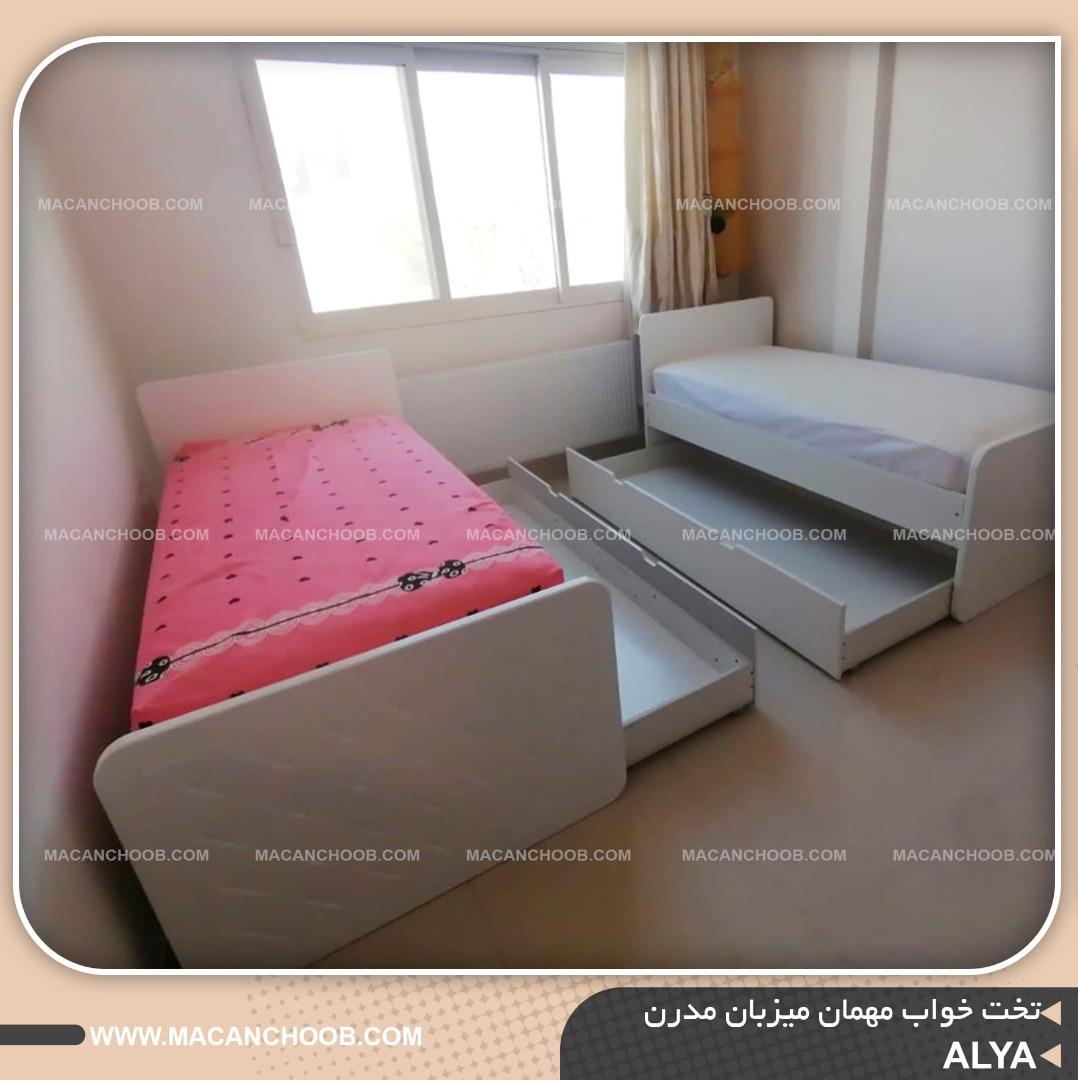 تخت خواب مهمان میزبان CNC شده لبه کرو مدل ALYA 